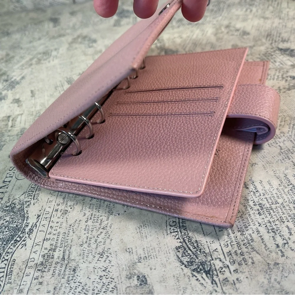 Moterm Versa Rings Planner — Pebbled Leather Pink — 6-Ring Organizer